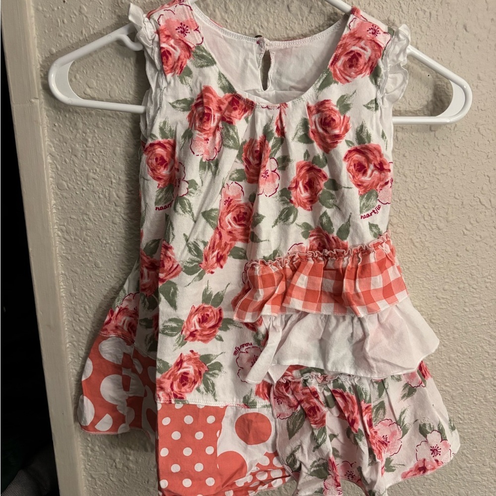 Naartjie Floral and Polka Dot Kids Dress - Pink and Orange XS - 3 Years